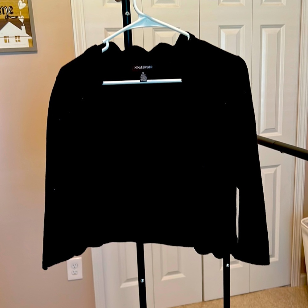 Scalloped mid sweater jacket